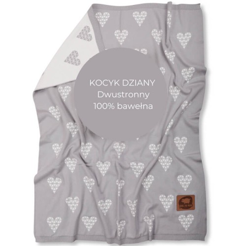 Koc tkany Hearts Pink No More
