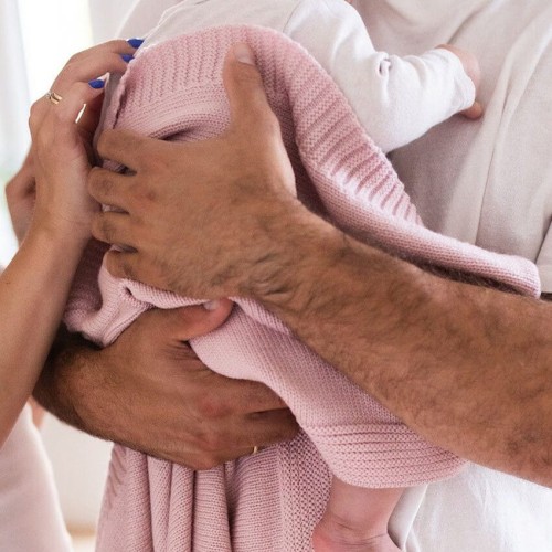 Kocyk merino amori amori Kyoto 80x100 różany