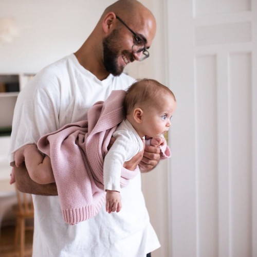 Kocyk merino amori amori Kyoto 80x100 różany