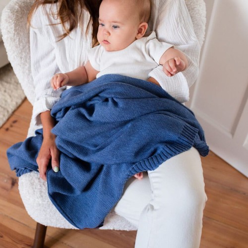 Kocyk merino amori amori Kyoto 80x100  jagodowy