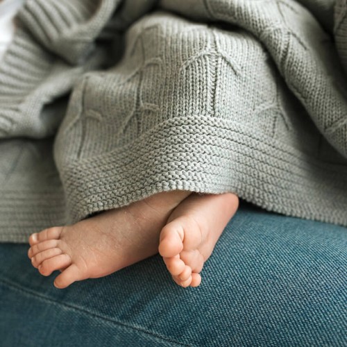 Kocyk merino amori amori Kyoto 80x100 jasno szary