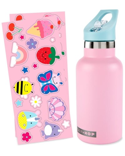 Butelka Stalowa z naklejkami 380ml pink Skip Hop