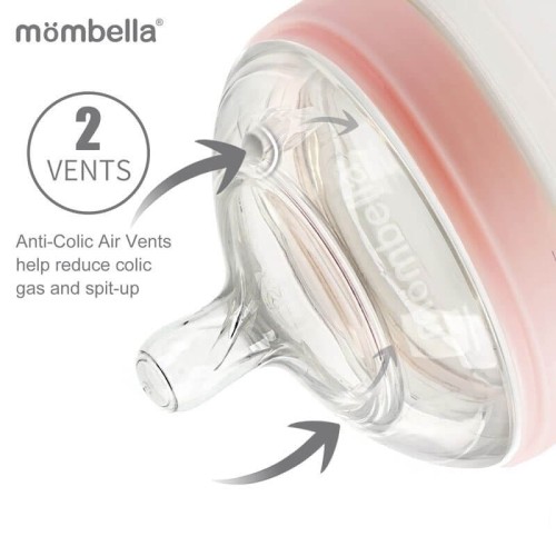 Butelka antykolkowa dla noworodka rozy silikonowa 120ml Mombella
