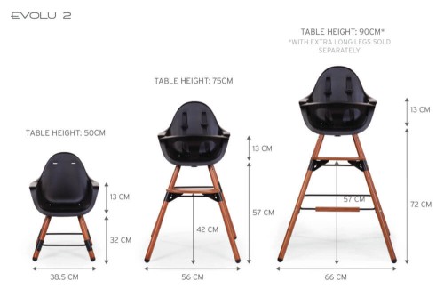 Krzesełko do karmienia Evolu 2 nut black Childhome