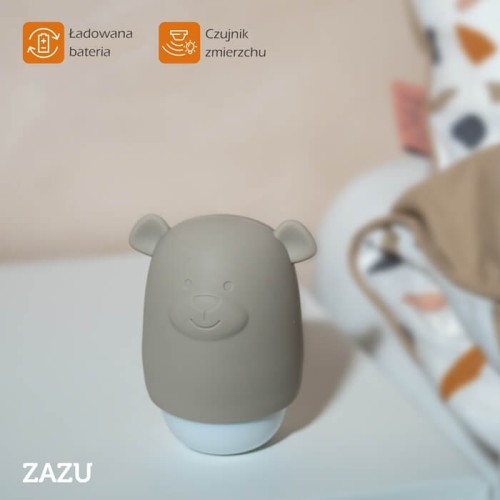 Lampka nocna dla dzieci do kontaktu taupe Benny Zazu