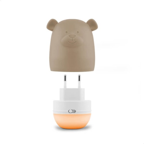 Lampka nocna dla dzieci do kontaktu taupe Benny Zazu