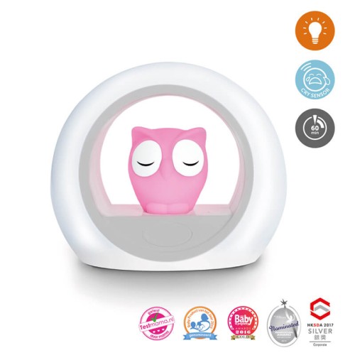 Lampka nocna led sowa pink Lou Zazu