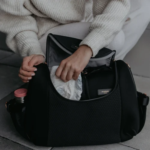 Plecak dla mamy Poppy Black Luxe Storksak