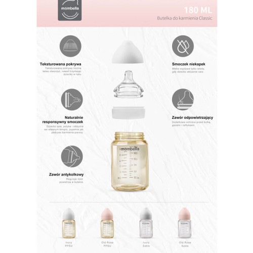 Butelka antykolkowa dla niemowlaka Classic ivory Mombella