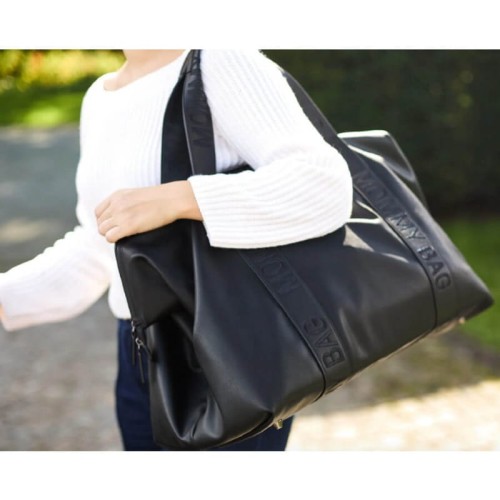Torba Mommy Bag Vegan Leather Black Childhome