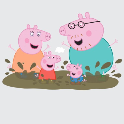 Naklejka świnka Peppa z rodzinką RoomMates