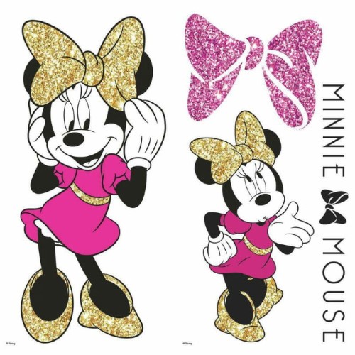 Naklejki myszka Minnie brokat RoomMates