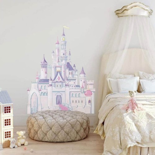 Naklejki zamek Disney’a brokat RoomMates