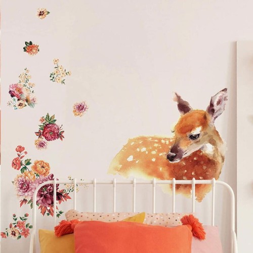 Naklejki jelonek kwiaty RoomMates