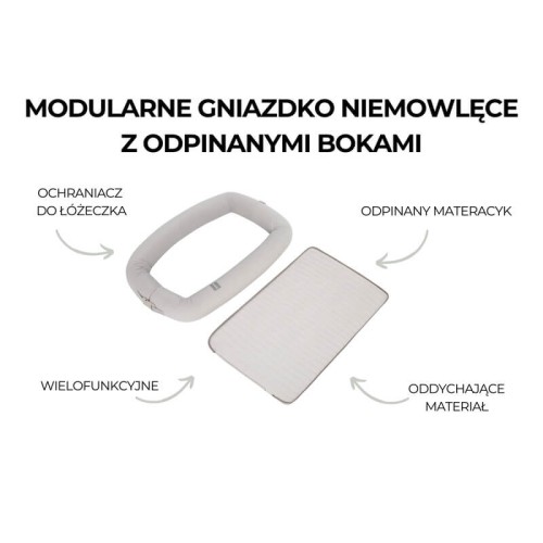 Nowoczesne gniazdko 2 w 1 z odpinanymi bokami Sleepee