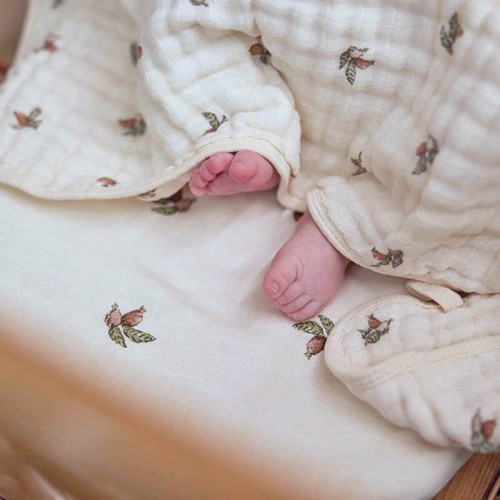 Jollein kocyk do wózka fotelika i kołyski 100x75 cm Dzikie Róże ROSEHIP