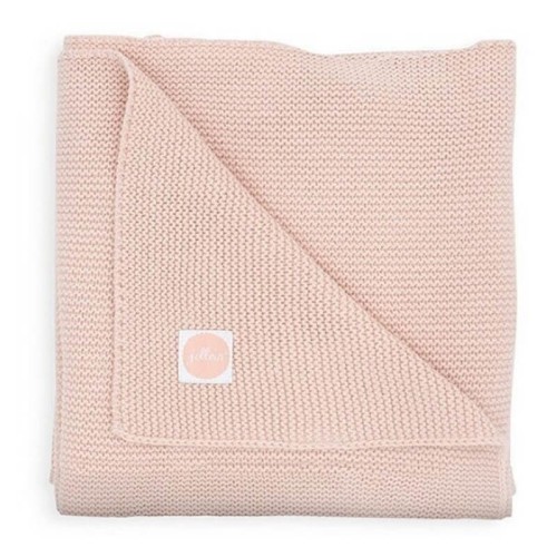 Kocyk dla dziecka tkany Basic Knit Pale Pink Jollein