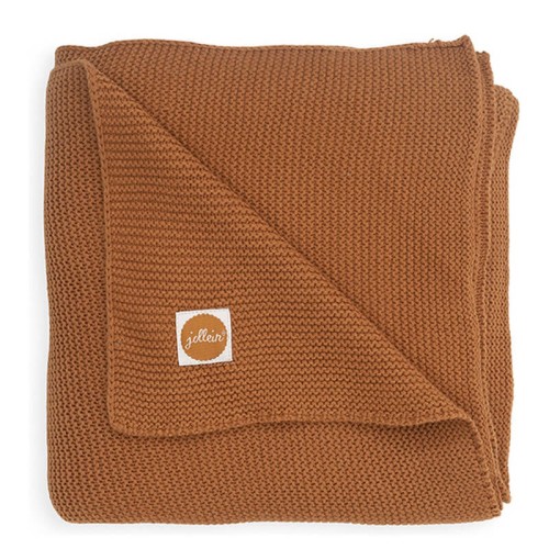 Kocyk dla dziecka tkany Basic Knit Caramel Jollein