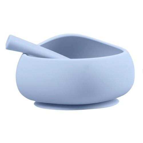 Miseczka z przyssawką i łyżeczka Light Blue Mombella