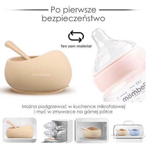 Mombella Miseczka z przyssawką i łyżeczka Light Brown