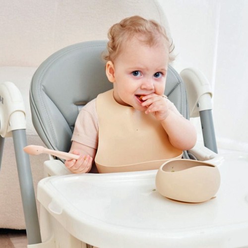 Mombella Miseczka z przyssawką i łyżeczka Light Brown