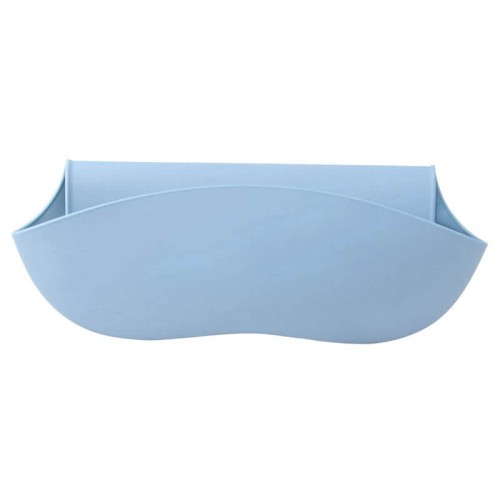Śliniak silikonowy z kieszonką 3D Light Blue Mombella