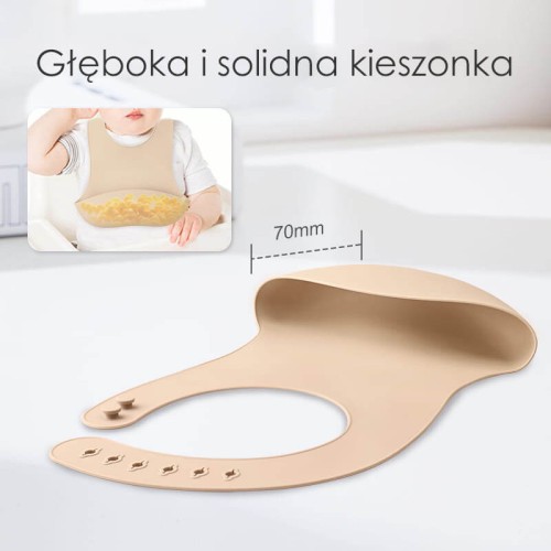 Śliniak silikonowy z kieszonką 3D Mombella