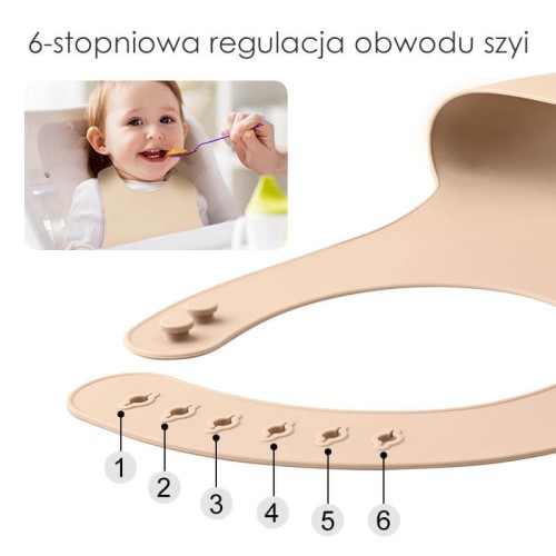 Śliniak silikonowy z kieszonką 3D Mombella