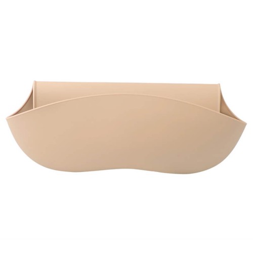 Śliniak silikonowy z kieszonką 3D Light Brown Mombella