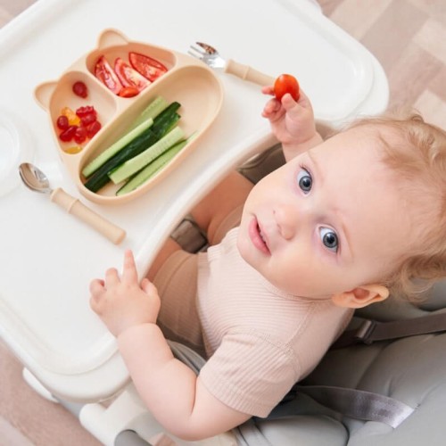 Mombella metalowe sztućce dla dzieci Panda Light Brown