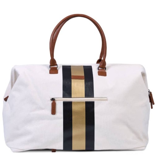 Torba Mommy Bag paski czarno złote Childhome