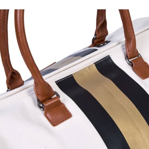 Torba Mommy Bag paski czarno złote Childhome