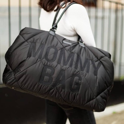 Torba Mommy Bag pikowana czarna Childhome