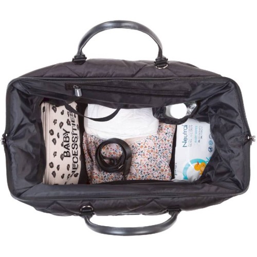 Torba Mommy Bag pikowana czarna Childhome