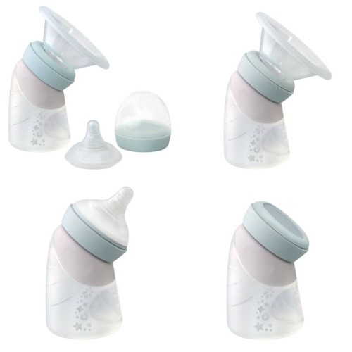 Marcus & Marcus silikonowa butelka antykolkowa dla Noworodka z laktatorem 2w1 120 ml Mint