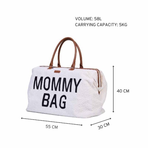 Torba Mommy Bag Teddy Bear White Childhome