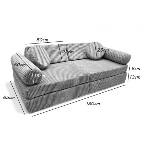 Sofa modułowa do zabawy Montessori beżowa Kotey