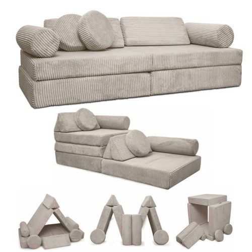 Sofa modułowa do zabawy Montessori kremowa Kotey