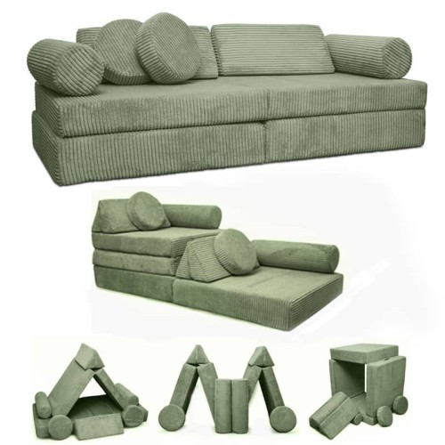 Sofa modułowa do zabawy Montessori pistacjowa Kotey