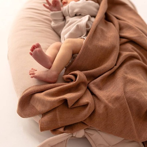 Kocyk merino amori amori Cozy 85x85 cynamonowy