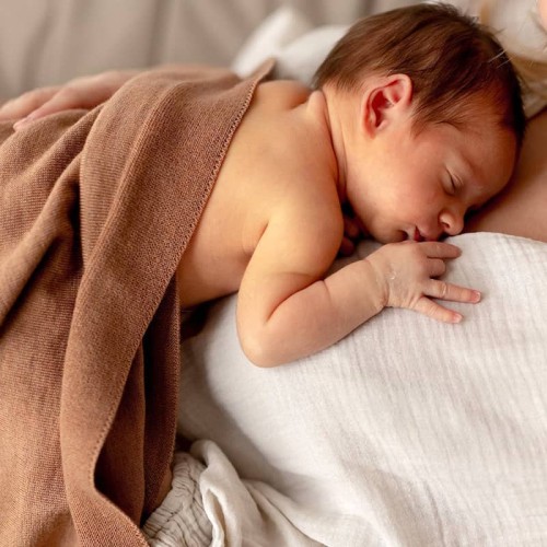 Kocyk merino amori amori Cozy 85x85 cynamonowy