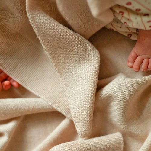 Kocyk merino amori amori Cozy 85x85 piaskowy