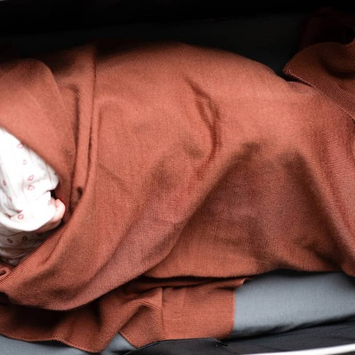 Kocyk merino amori amori Cozy 85x85 terrakota