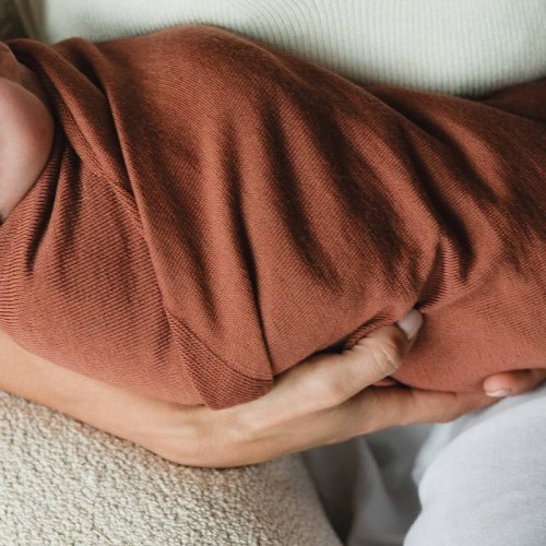 Kocyk merino amori amori Cozy 85x85 terrakota