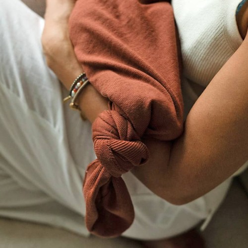 Kocyk merino amori amori Cozy 85x85 terrakota