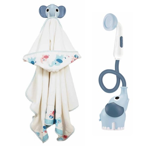 Zestaw kąpielowy prysznic słonik niebieski yookidoo
