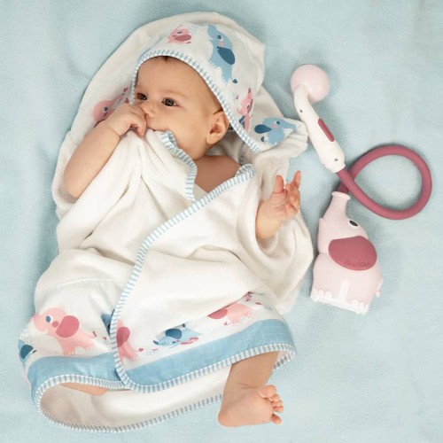 Zestaw kąpielowy prysznic słonik różowy yookidoo