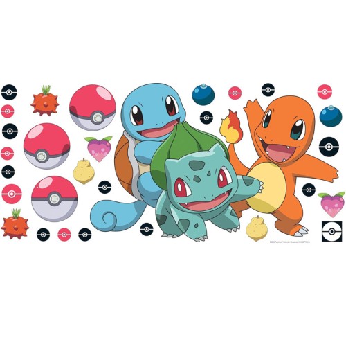 Naklejki Pokemon Squirtle-Charmander i Bulbasaur RoomMates