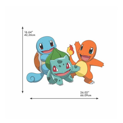 Naklejki Pokemon Squirtle-Charmander i Bulbasaur RoomMates