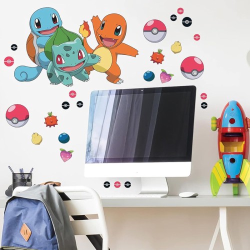 Naklejki Pokemon Squirtle-Charmander i Bulbasaur RoomMates